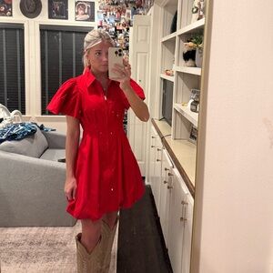 Olivaceous Red Mini Dress